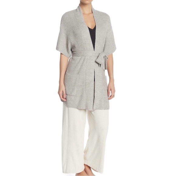 Barefoot Dreams Sweaters - NWT Barefoot Dreams CozyChic Lite Knit Ribbed Belted Kimono Cardigan, Size M